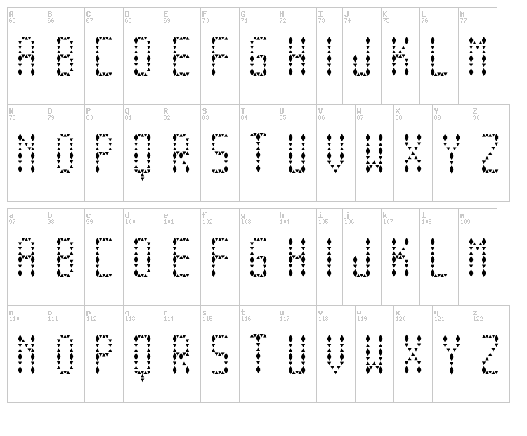 Espinuda TFB font map